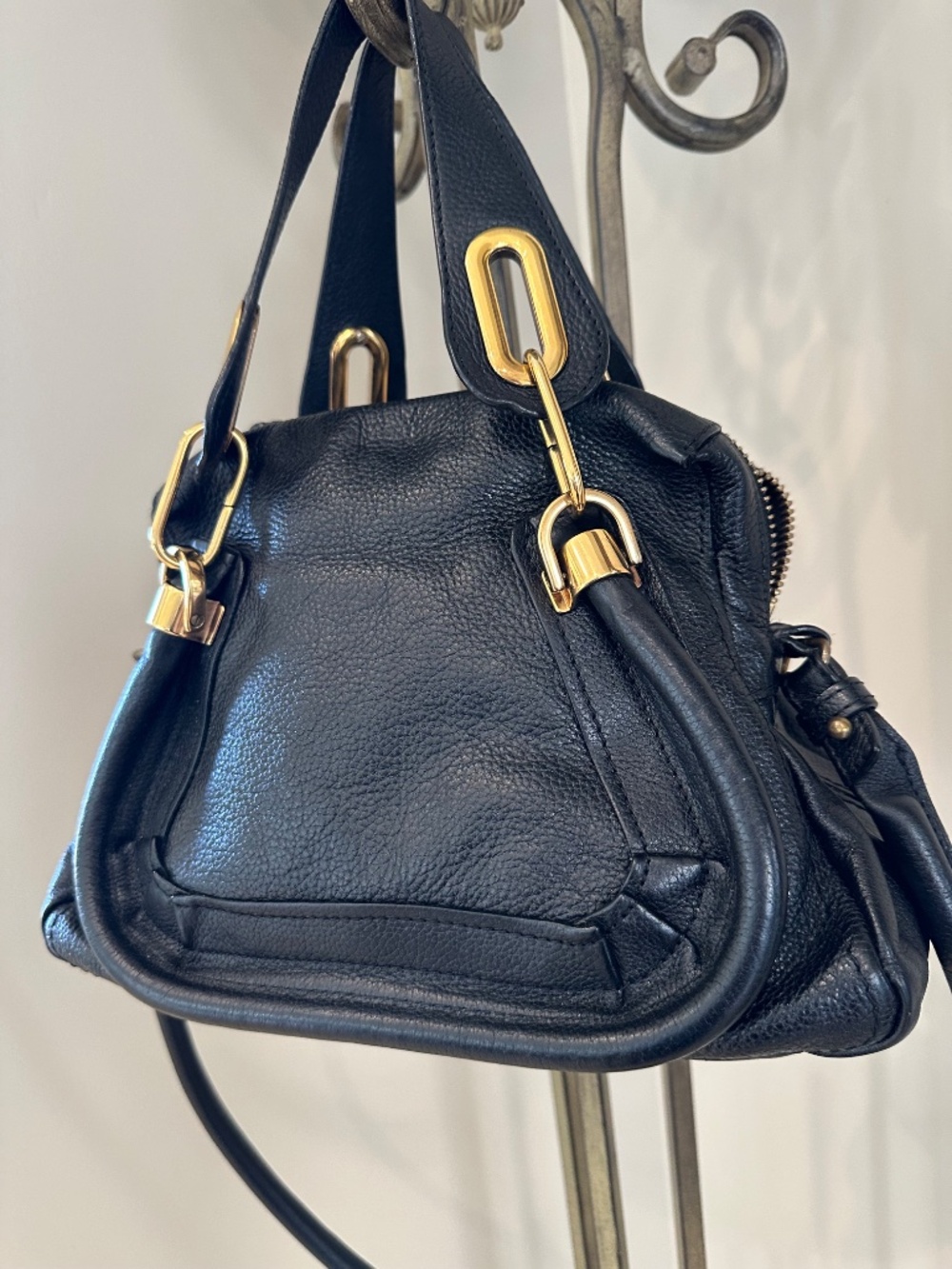 Chloe Small Paraty Black Leather Satchel - Picture 2 of 13